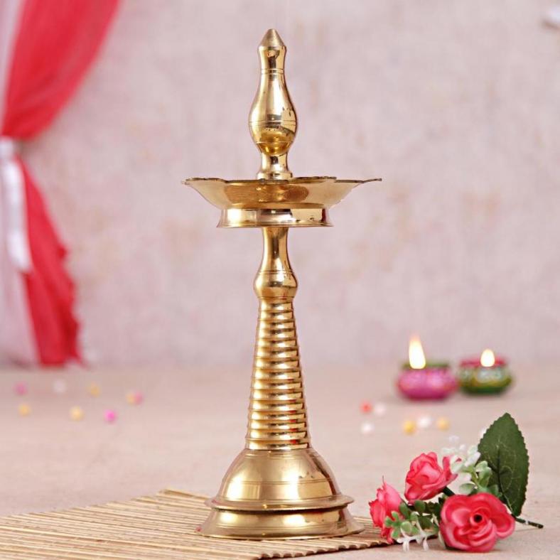 Deep Kerala Brass Diya (Deepam / Lamp) for Pooja Room 11" 29553