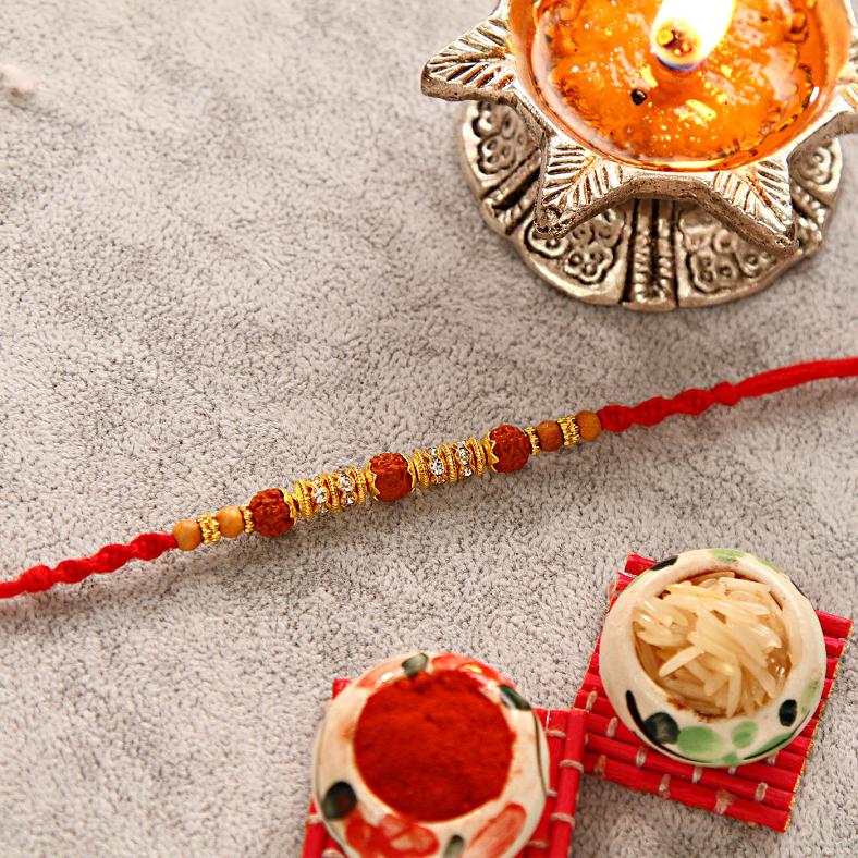Beautiful Design Rudraksh Rakhi Thread
