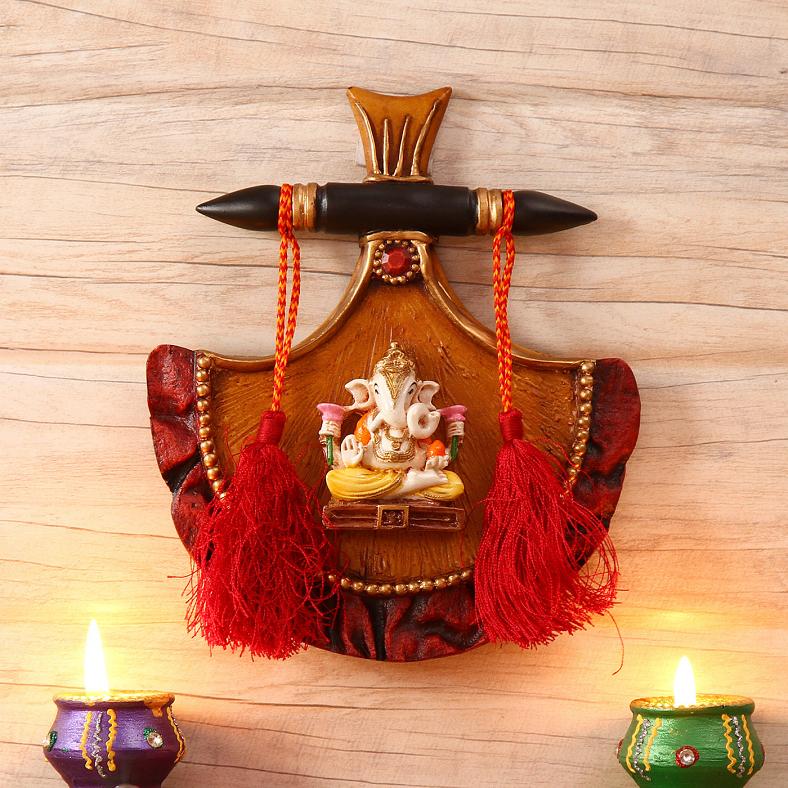 Traditional Design Ganesha Deity Wall Mount 5.5"