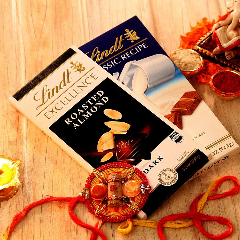 Festive Gift Set, Bhaidooj Tikka w/ Lindt Chocolate Bars