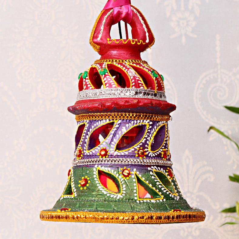 Big Colorful Painted Clay Lamp for Diwali Pooja