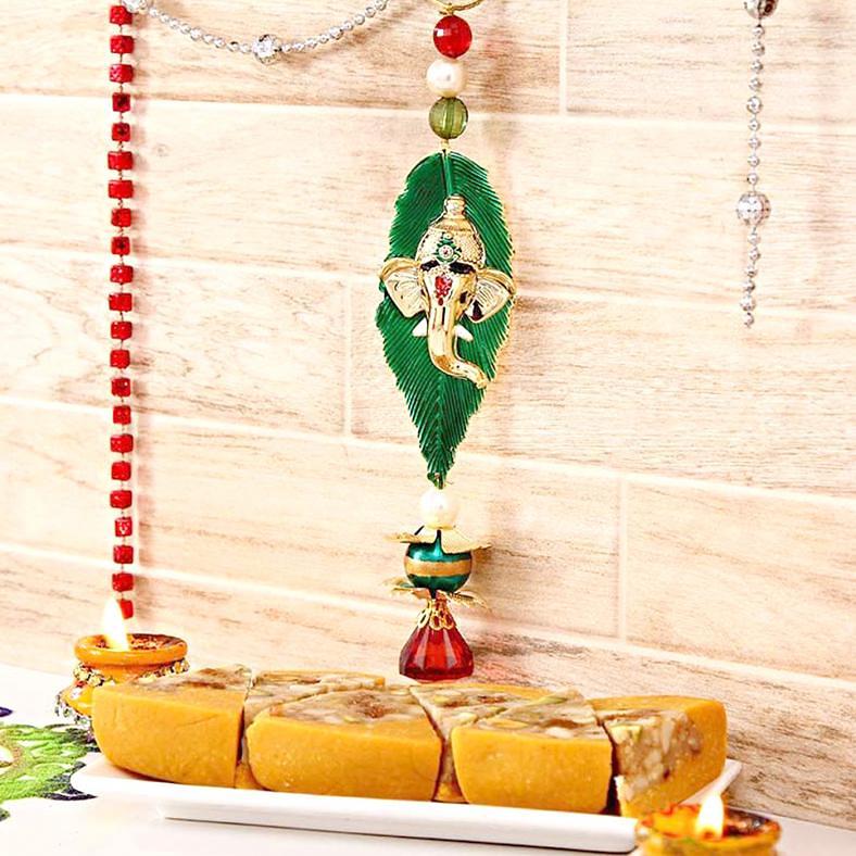 Ganesha Wall Hanging w/ Dryfruit Cassata Roll