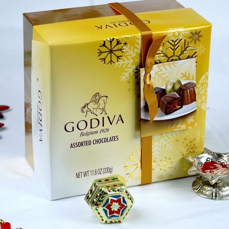 Beautiful Bhaidooj Tikka w/ Godiva Assorted Chocolates