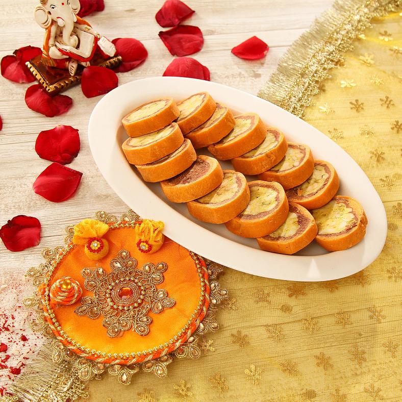 Traditional Tikka Thali w/ Orange Cassata Roll