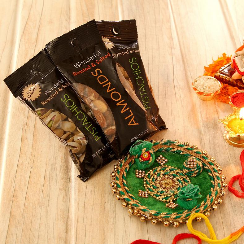 Assorted Dry Fruits w/ Bhaidooj Tikka Thali Gift
