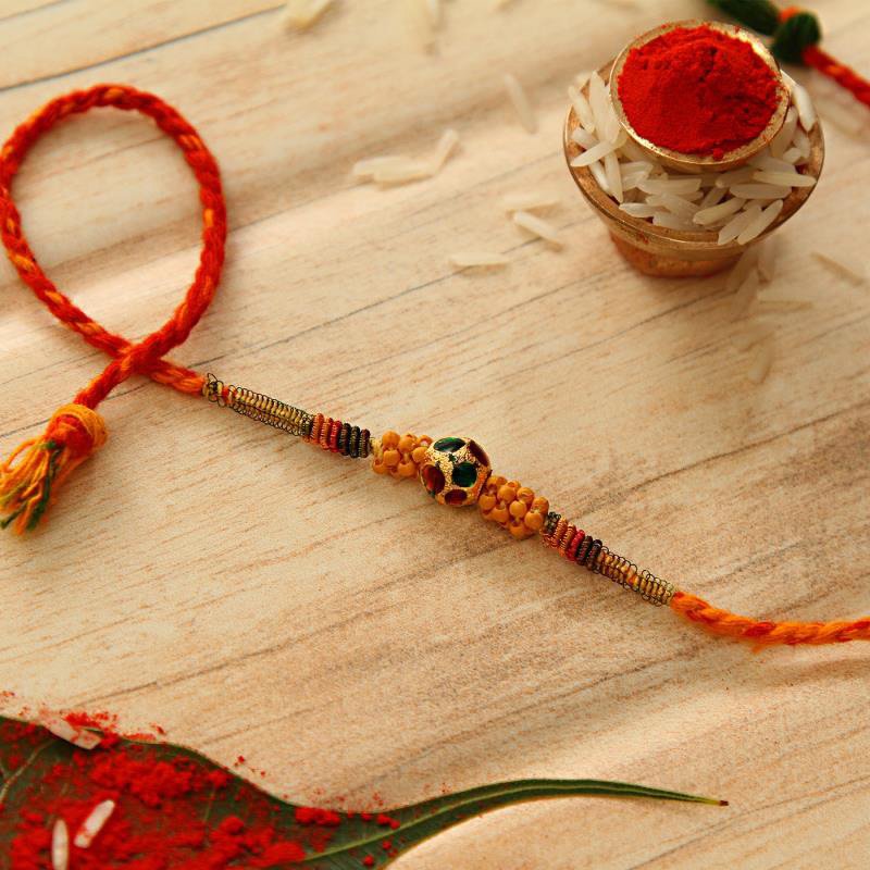 Traditional Bead Work Mauli Rakhi