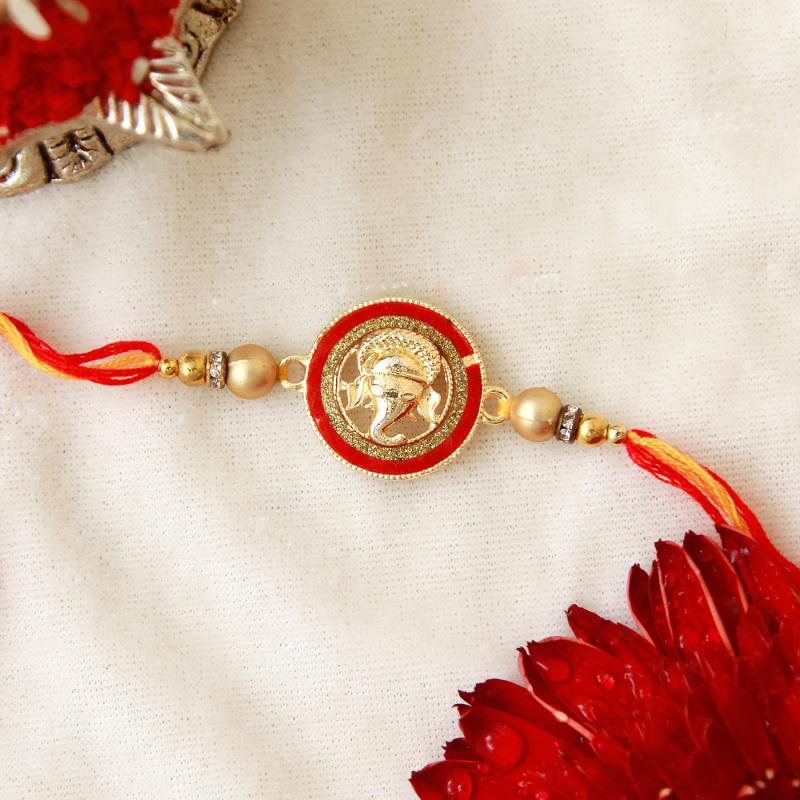 Religious Ganesha Metallic Rakhi for Brother