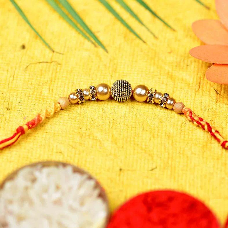 Beautiful Beaded Thread Rakhi 34234 Buy Rakhi Gift Hamper Online
