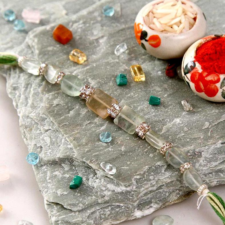 Beautiful Fluorite Stone Rakhi
