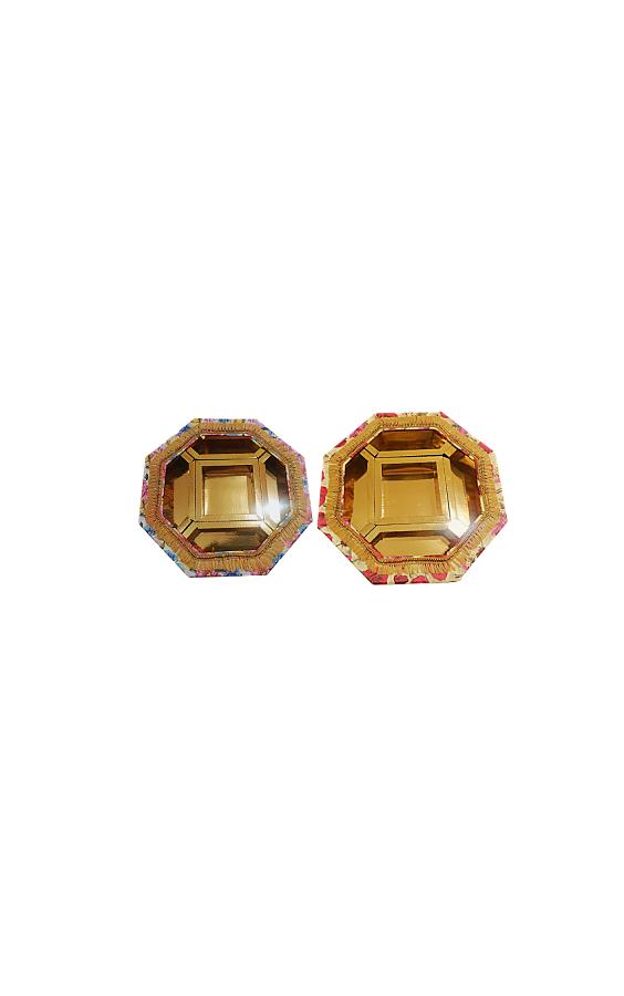 Empty Dry Fruit Boxes in Octagon Shape (Assorted Colors) - 5 Compartment Empty Dry Fruit Boxes in Octagon Shape (Assorted Colors) - 5 Compartment