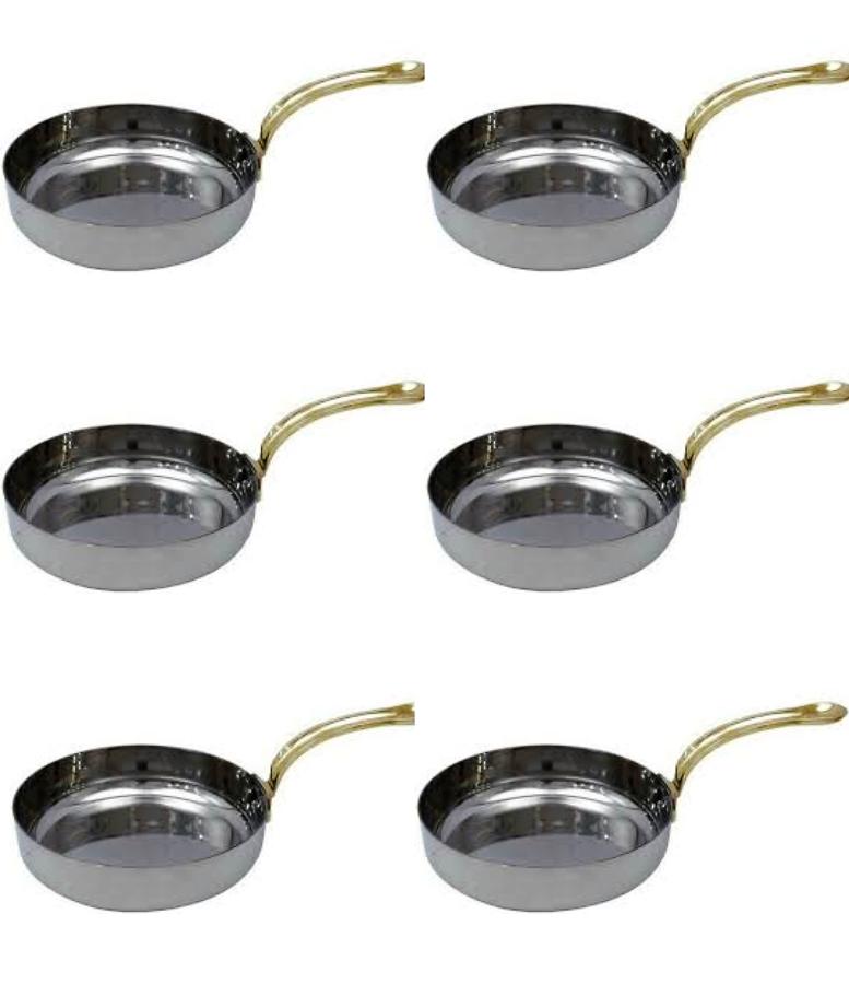 Stainless Steel Mini Frypan Serving ware 6 pc (Plain) 2 Sizes - 4.75"-5.5" Stainless Steel Mini Frypan Serving ware 6 pc (Plain) 2 Sizes - 4.75"-5.5"