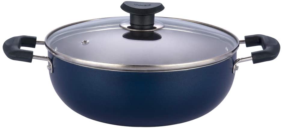 Vinod Non Stick Deep Kadai with Lid 2.8 Liters 