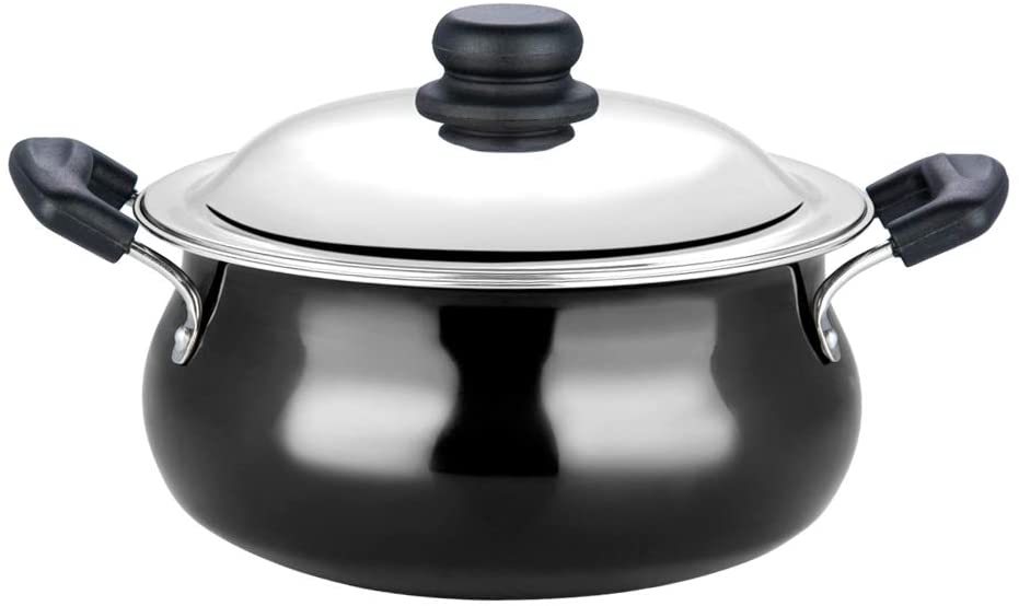 Vinod Pearl Hard Anodised Handi with Stainless Steel Lid, 5 L, Black Vinod Pearl Hard Anodised Handi with Stainless Steel Lid, 5 L, Black