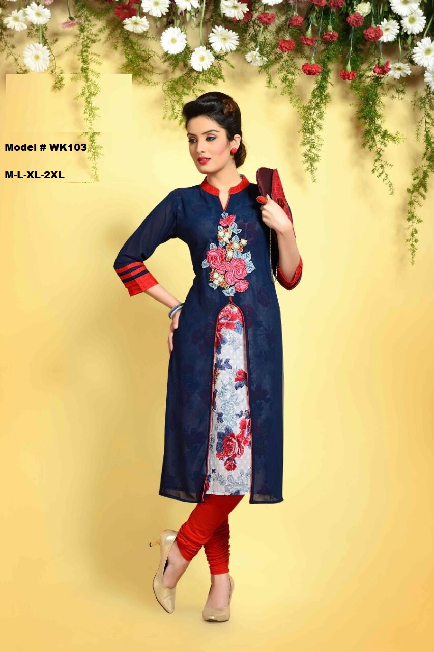 Quick Dry Best Price Ladies Black And Red Colour Full Sleeves Fancy Printed Jacket  Kurti at Best Price in Ranipet | Meha Fashions