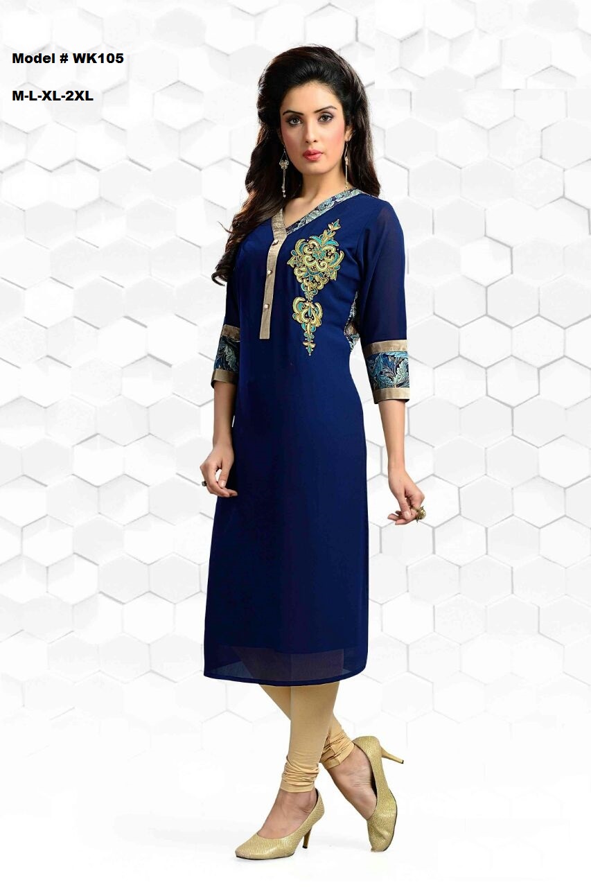 striped kurti neck design