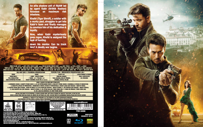 WAR Hindi Blu Ray Hrithik Roshan, Tiger Shroff #39541 DesiClik