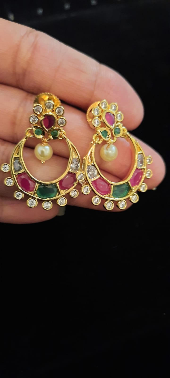 Cute Colorful Indian Chandbali Earrings