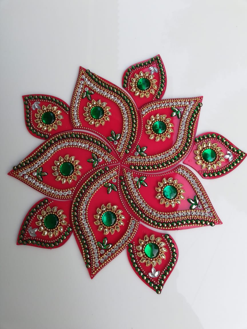 Star Design Embellished Ready to Use Rangoli 