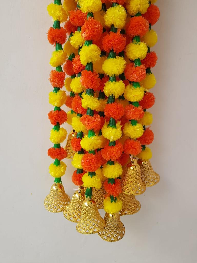 Artificial Flower Yellow Orange Marigold 