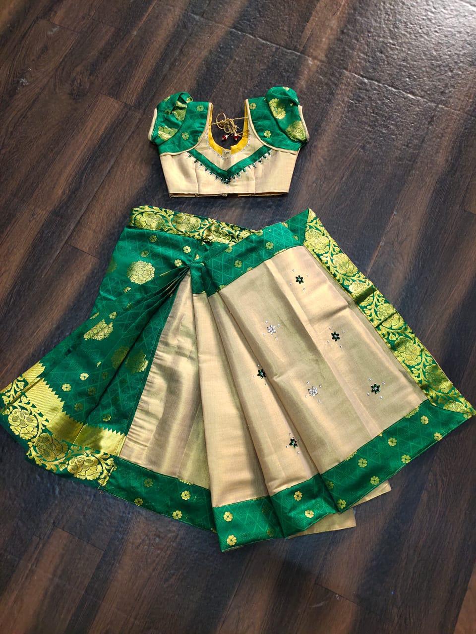 Mangalgiri pattu kanchi design border half saree material –  www.vannamayil.com