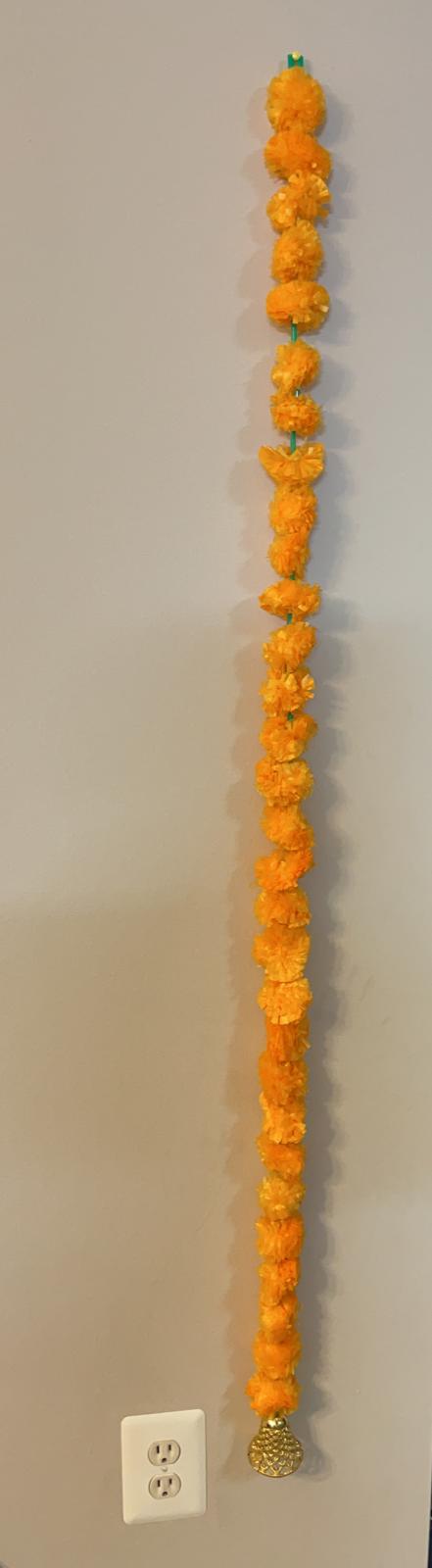 Artificial Orange Marigold Flower For Decoration 1pc - 10"