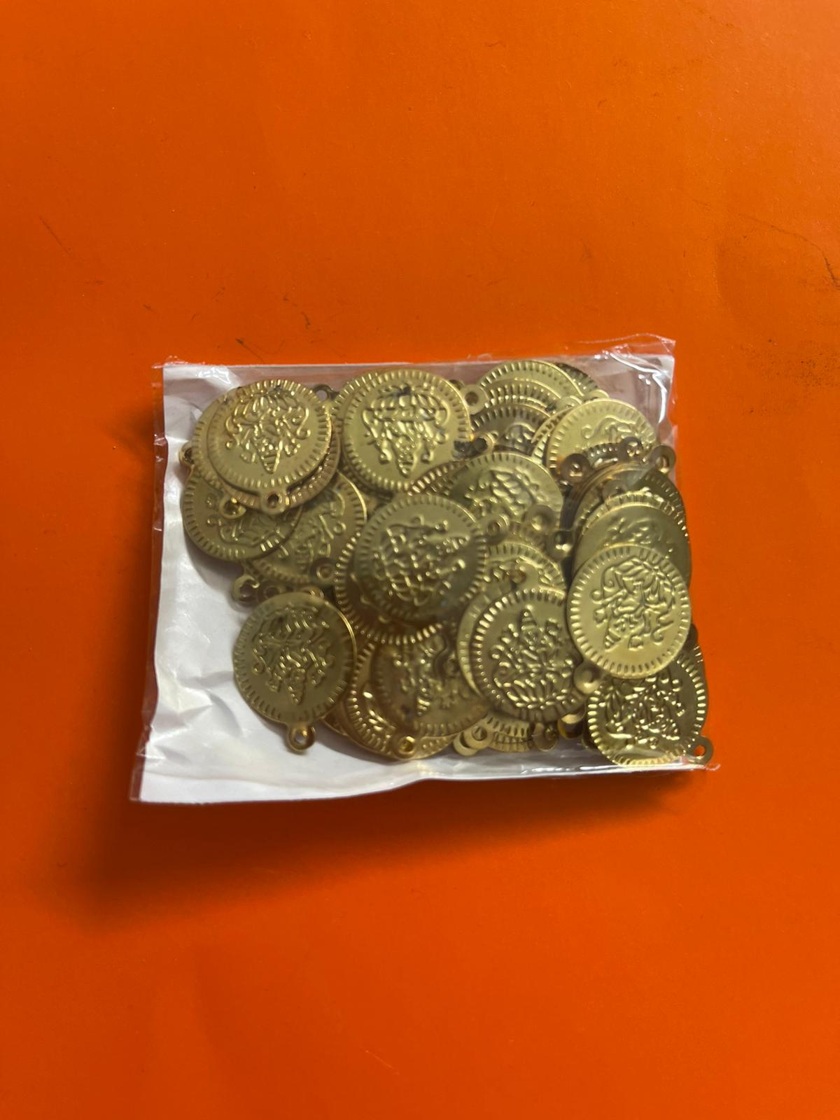 Thin Light Lakshmi Coin (kasu) .5" For Embroidery / Craft Work (100 pieces) Thin Light Lakshmi Coin (kasu) .5" For Embroidery / Craft Work (100 pieces)