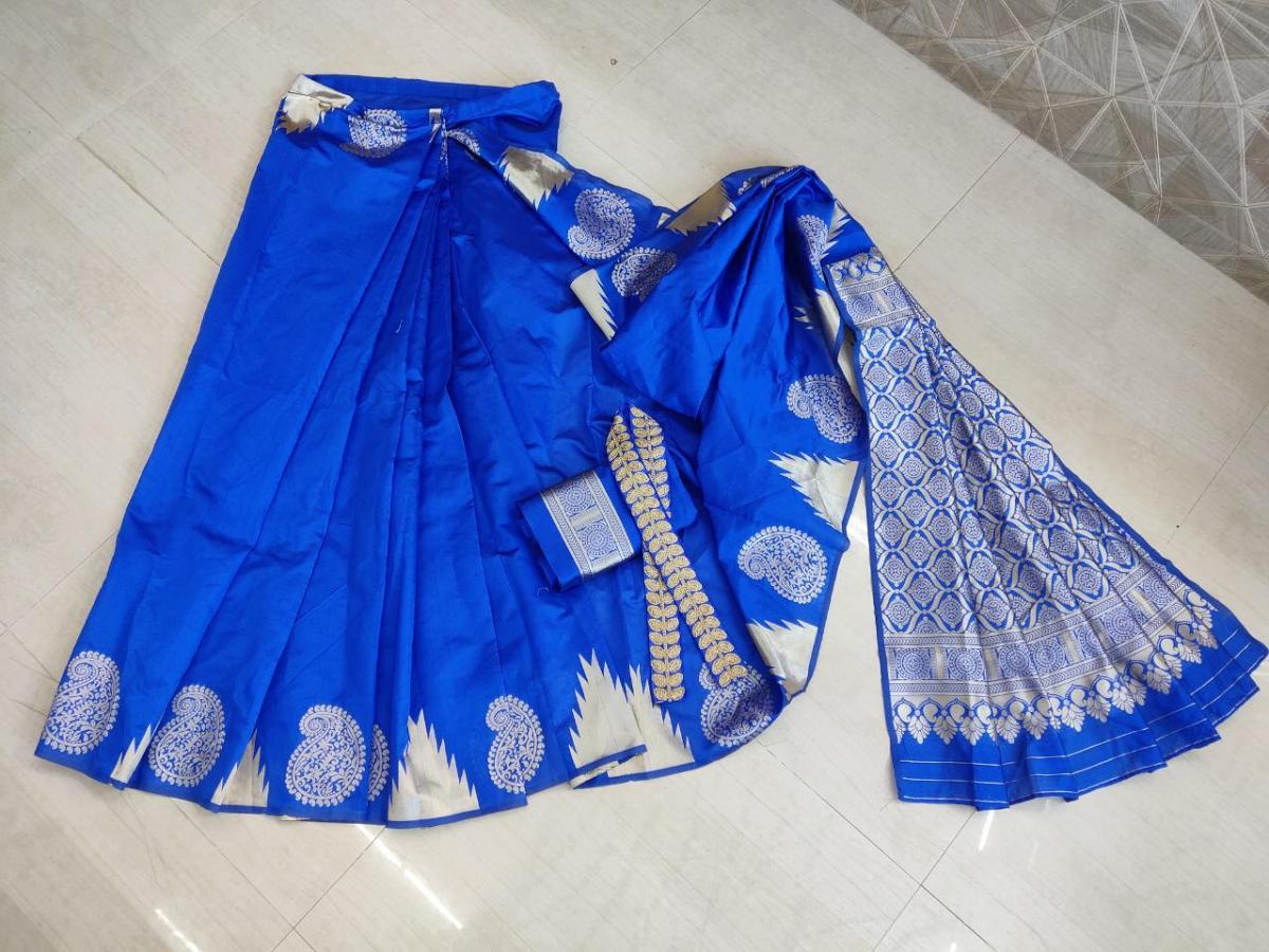 Order Heavy Ruhani Silk Ready To Wear Saree With Belt Look Online