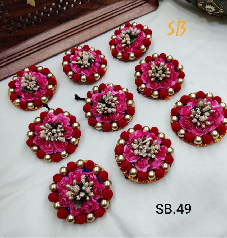 Red & Pink Color 9 Piece Flower Jada Kuchulu