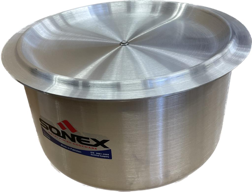 Sonex Big Aluminium Cooking Pot, Size # 10 - 40cm Diameter, 30 Ltr Sonex Big Aluminium Cooking Pot, Size # 10 - 40cm Diameter, 30 Ltr