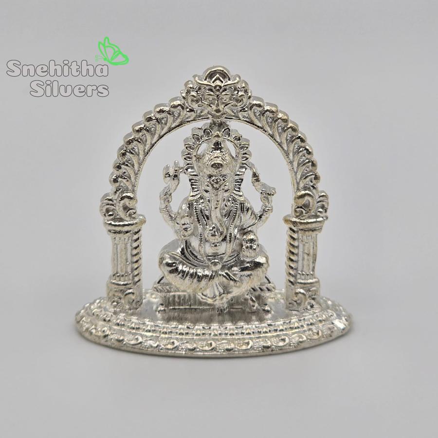 Pure silver statue- Silver solid Ganesha  statue- 925 silver gift items- re