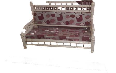 Wooden Indoor Ceiling Jhula / Swing in Traditional Design (White)