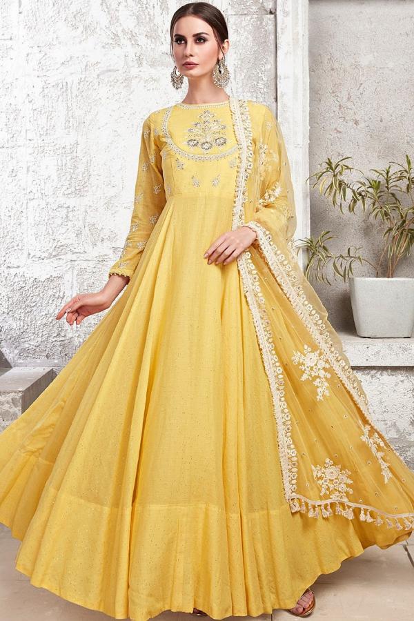 Art Silk Indo-Western Gowns for Women: Buy Online | Utsav Fashion