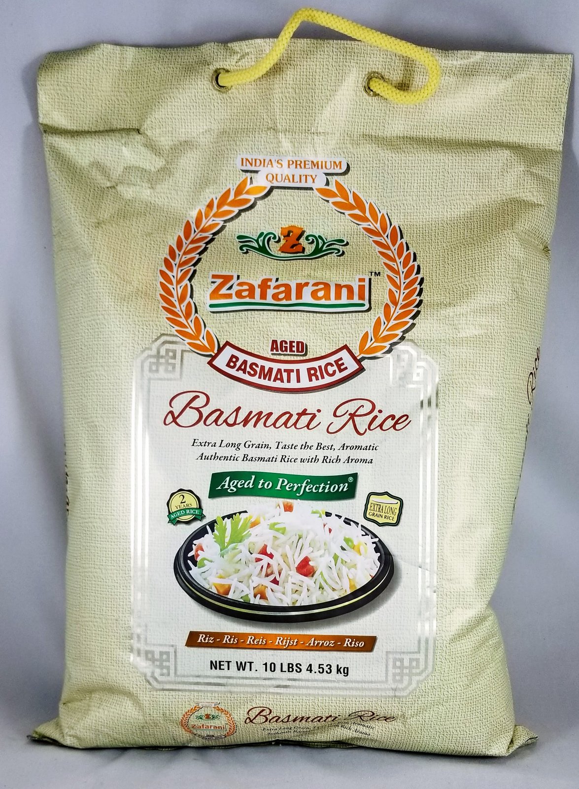 Zafrani Aged Long Grain Authentic Basmati Rice w/ Rich Aroma - 10LB Zafrani Aged Long Grain Authentic Basmati Rice w/ Rich Aroma - 10LB