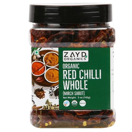Zayd Organic Red Chilli Whole 5oz, USDA Organic Certified	