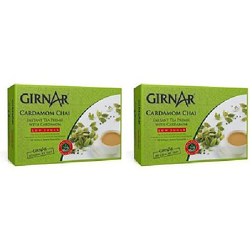 Pack Of 2 - Girnar Instant Cardamom Chai Milk Tea Reduced Sugar - 120 Gm (4.2 Oz)