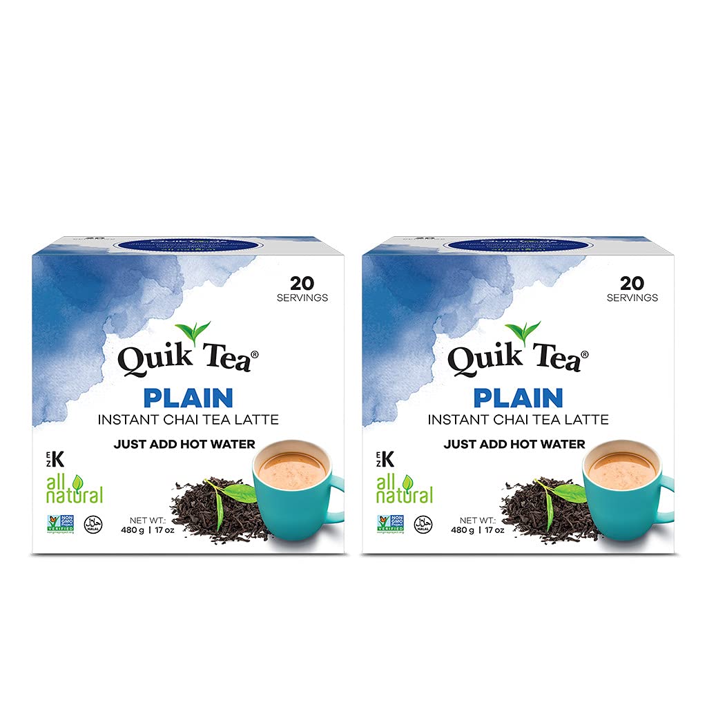 QuikTea Plain Chai Tea Latte - 40 Count (2 Boxes of 20 Each) QuikTea Plain Chai Tea Latte - 40 Count (2 Boxes of 20 Each)