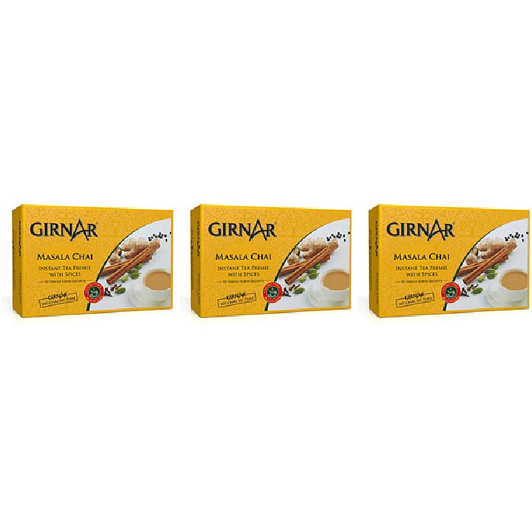 Pack Of 3 - Girnar Instant Masala Chai Milk Tea Sweetened - 220 Gm (7.7Oz) Pack Of 3 - Girnar Instant Masala Chai Milk Tea Sweetened - 220 Gm (7.7Oz)