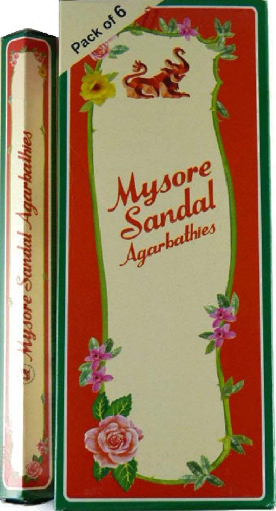 Mysore Sandal Incense - Six 20 Stick Tubes, 120 Sticks Total - From India Mysore Sandal Incense - Six 20 Stick Tubes, 120 Sticks Total - From India