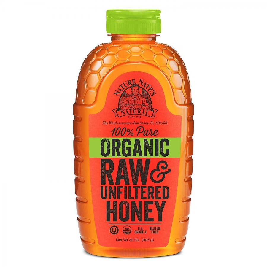 Nature Nate's 100 % Organic Raw Unfiltered Honey 40 Oz