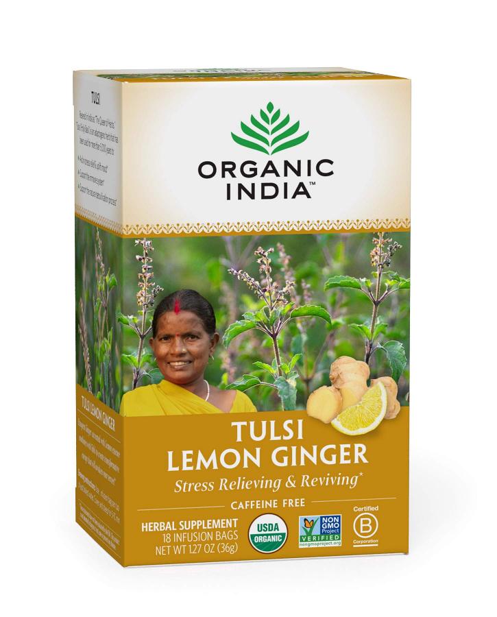 Tulsi Lemon Ginger -Organic India 18 infusion bags