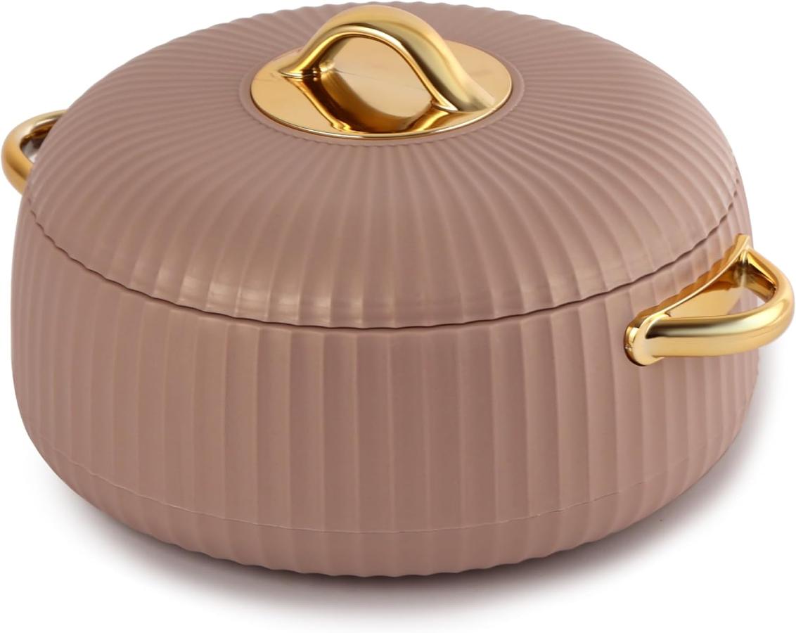 Cello Aurum Luxury Inner Stainless Steel Insulated Hot-pot 2500ml, Beige