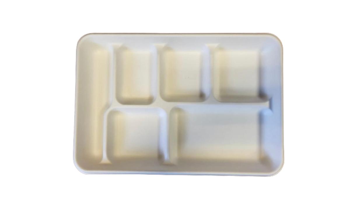 Biodegradable 6-Compartment Plates / Thali / Meal Tray - 200 Plates Biodegradable 6-Compartment Plates / Thali / Meal Tray - 200 Plates