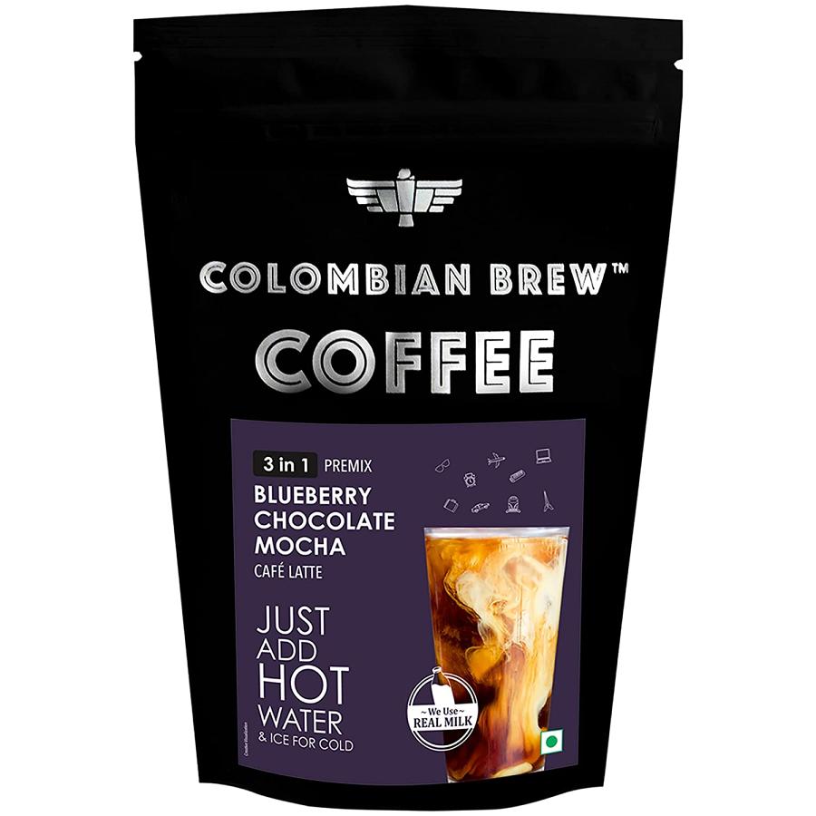 Colombian Brew Blueberry Chocolate Mocha Caf Latte, Instant Coffee Powder Pre-Mix (3 in 1) 250gm Colombian Brew Blueberry Chocolate Mocha Caf Latte, Instant Coffee Powder Pre-Mix (3 in 1) 250gm