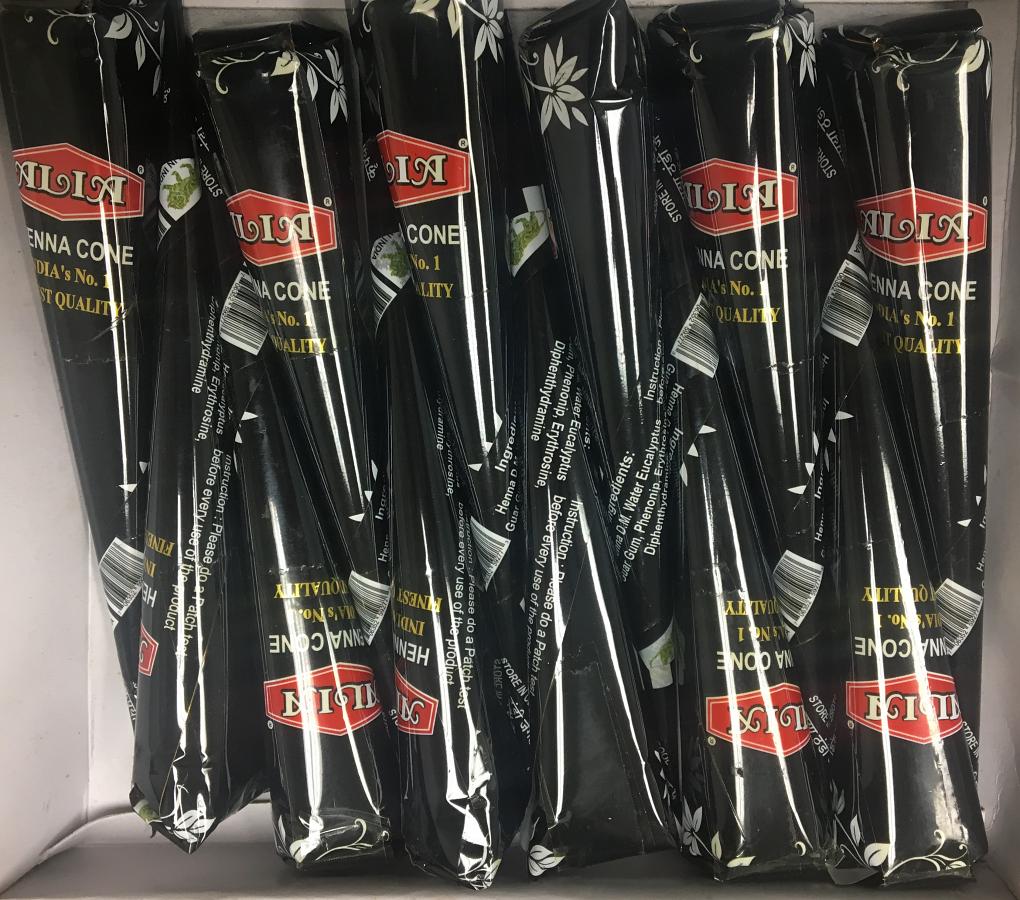 Black Henna Cones  -Ready for the application -Temporary Tattoo Paste 12 Pc