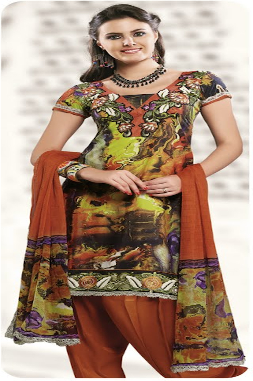 Printed Pure Cotton Salwar Suit | Lemon Chiffon