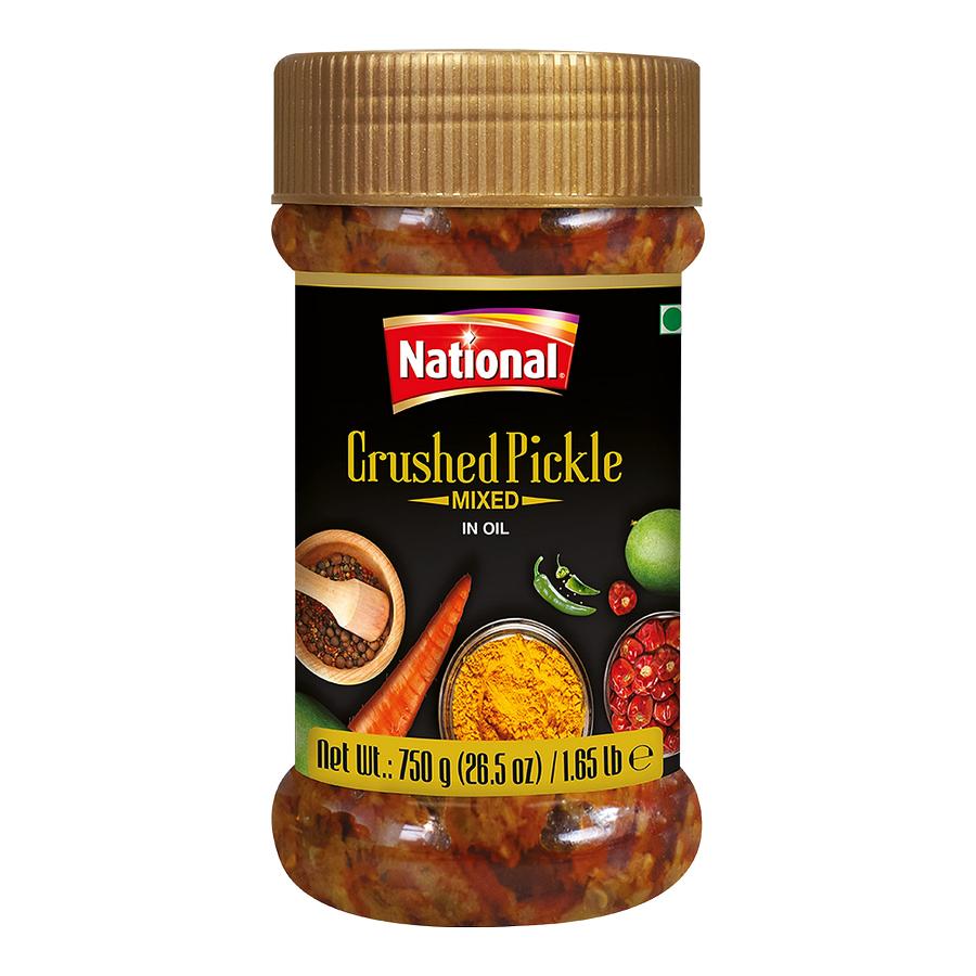 National Cruched Pickle Mixed - In Oil 750 gms