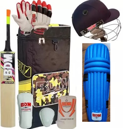 BDM JUNIOR Cricket COMPLETE PREMIUM Kit with Helmet - Size 4 / 5 / 6