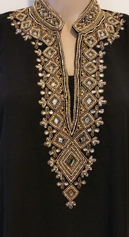 Attractive N Cute Georgette Black Short Kurti Tunic Gold Sequin Work Size40 Attractive N Cute Georgette Black Short Kurti Tunic Gold Sequin Work Size40