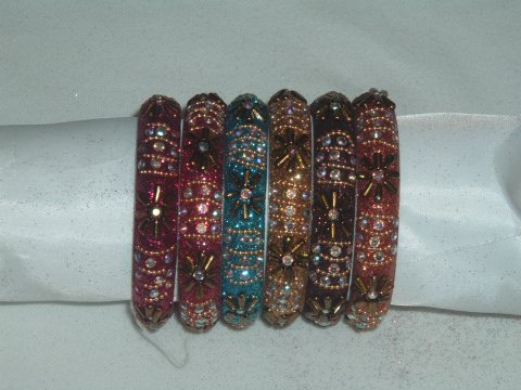 Colorful Fancy Indian Metal Bangles / Kada For Adults, Size 2/8 XL