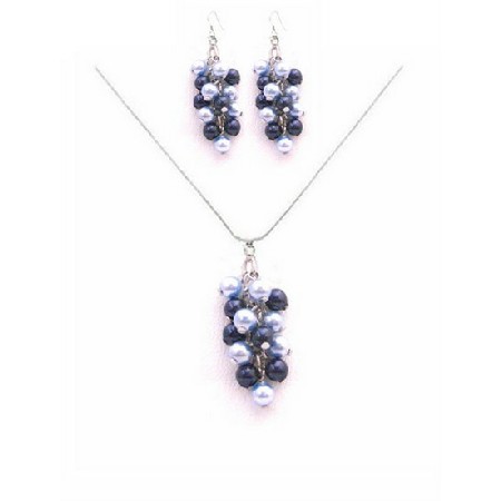 Best Jewelry Gifts for Bridesmaid Light Dark Blue Pearls Necklace Set Best Jewelry Gifts for Bridesmaid Light Dark Blue Pearls Necklace Set